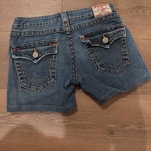 True Religion Women's Blue Denim Shorts